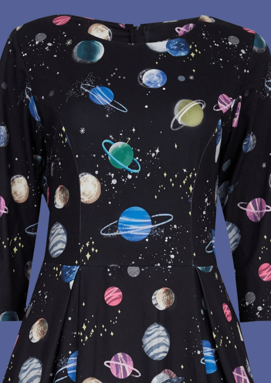 Planètes - robe pin-up sur le thème de l'espace