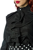 Blusa Retrò con Collo Alto e Dettagli Jabot