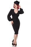 Serena - Long sleeve black sheath dress
