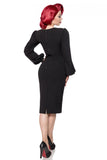 Serena - Long sleeve black sheath dress