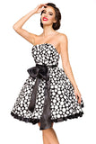 Lucia - Abito a Fascia Vintage con Fiocco nero in Raso