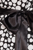Lucia - Abito a Fascia Vintage con Fiocco nero in Raso