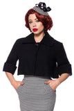 Giacca Corta Vintage Trapezoidale con Colletto Rovesciato