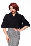 Giacca Corta Vintage Trapezoidale con Colletto Rovesciato