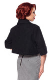 Giacca Corta Vintage Trapezoidale con Colletto Rovesciato