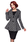 Blazer Vintage a Scacchi con Collo a Scialle