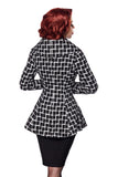 Blazer Vintage a Scacchi con Collo a Scialle