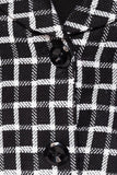 Blazer Vintage a Scacchi con Collo a Scialle