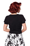 Cardigan Corto Vintage in Nero