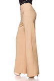Pantaloni a Zampa d'Elefante Vita Alta beige - Eleganza Retrò