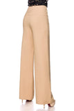 Pantaloni a Zampa d'Elefante Vita Alta beige - Eleganza Retrò