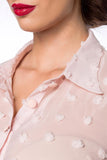 Camicetta Vintage in Chiffon Rosa – Eleganza Romantica e Retrò