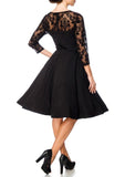 Augusta - Black long-sleeved lace dress