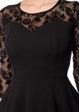 Augusta - Black long-sleeved lace dress