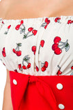 Top con Stampa Ciliegie e Bottoni Decorativi