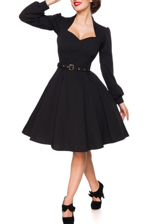 Alina - Black dress with long sleeves
