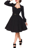 Alina - Black dress with long sleeves