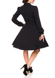 Alina - Black dress with long sleeves