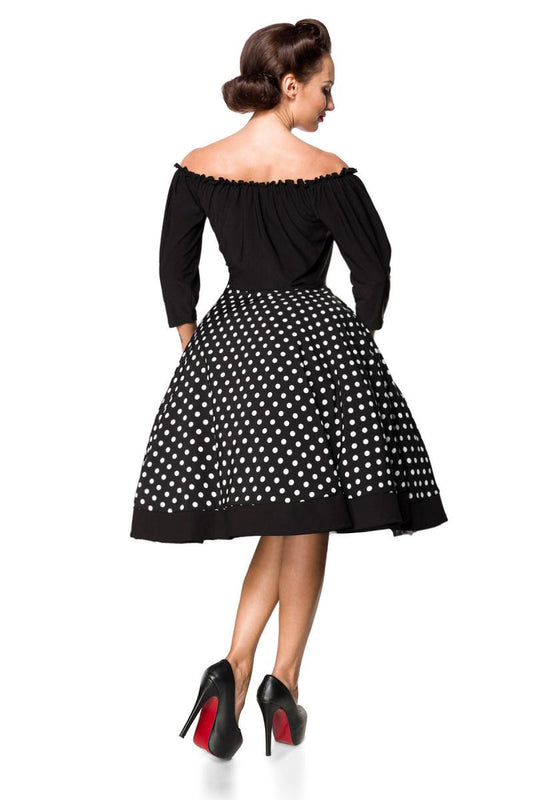 Abito Retrò Off-Shoulder a Pois