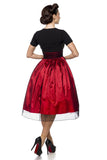 Abito Vintage Rosso e Nero con Gonna a Pois