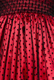 Abito Vintage Rosso e Nero con Gonna a Pois