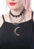Luna - abito nero con intarsio a forma di luna