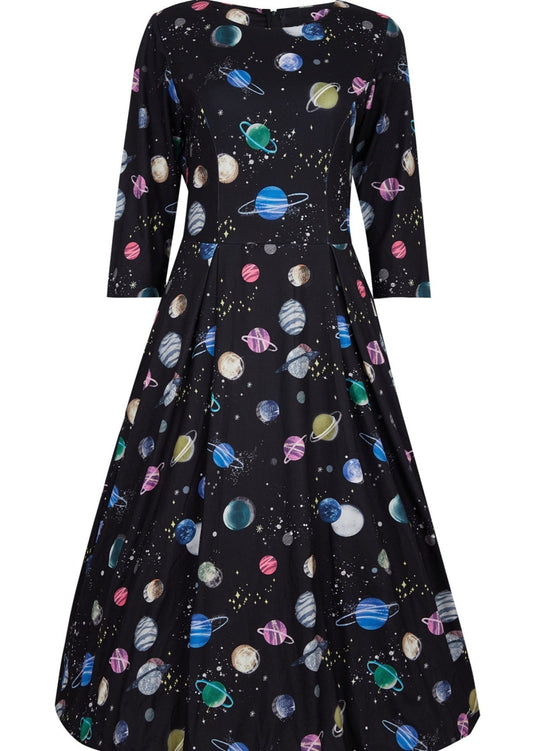 Planètes - robe pin-up sur le thème de l'espace