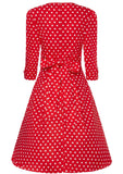 Elisa - abito pin-up rockabilly rosso a pois