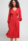 Cherry - red long sleeve vintage style dress