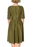 Laura - vintage style green checked dress