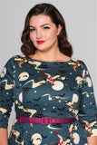 Witches - long sleeve retro pin-up dress