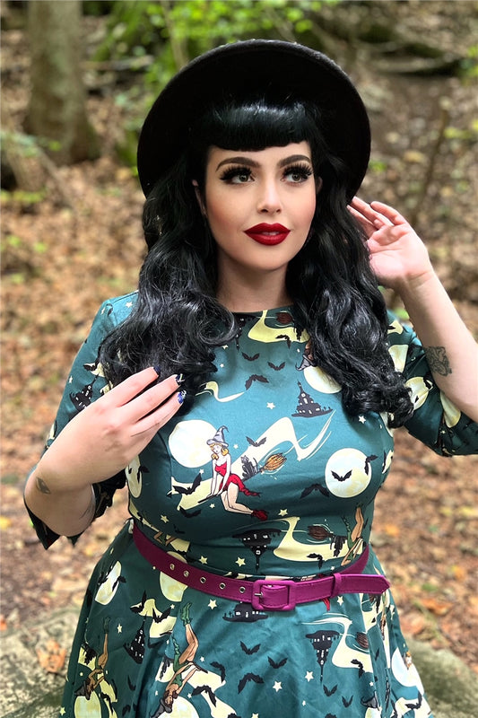 Witches - long sleeve retro pin-up dress