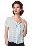 Blusa  Azzurra  Vintage con Fiocco