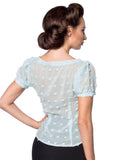 Blusa  Azzurra  Vintage con Fiocco