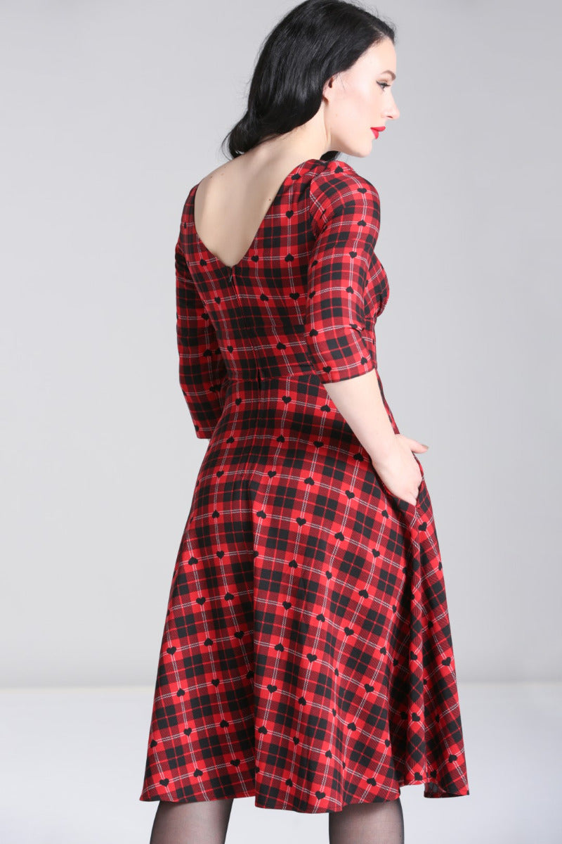 Abito tartan rosso on sale