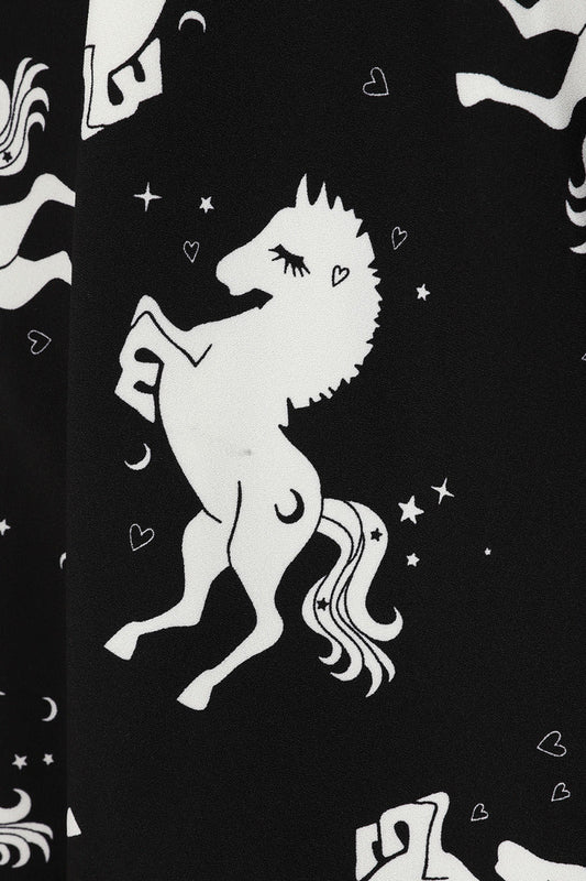 Unicorn - Abito rock chemisier con gli unicorni