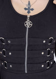 Brigitta - abito nero con lacci e pentacolo