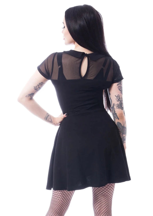 Selina- dress with tulle neckline and pentacle collar