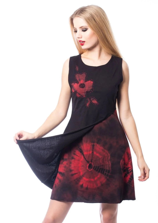 Morgana - red and black wax dress