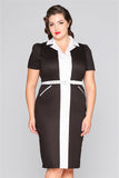 Floriana - 50s pin-up style black and white sheath dress